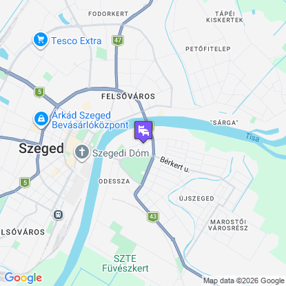 Tisza Sport Hotel a térképen