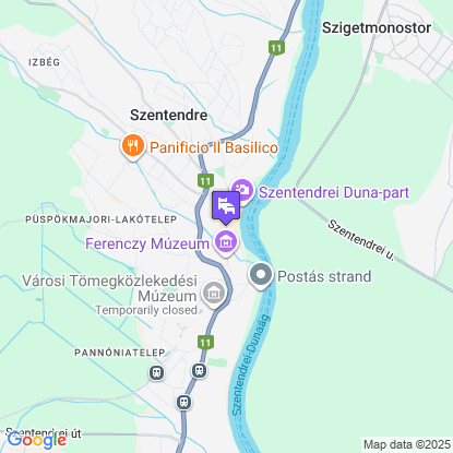 V�rosi Vend�gh�z Szentendre a t�rk�pen